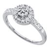 Image 1 : 1/5 CTW Round Diamond Cluster Ring 10kt White Gold - REF-11X9T