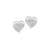 Image 1 : 1/10 CTW Round Diamond Rope Heart Cluster Earrings 10kt White Gold - REF-13K2R