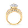 Image 3 : 2 CTW Diamond Oval Cluster Bridal Wedding Engagement Ring 10kt Yellow Gold - REF-113F9M