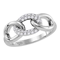 1/5 CTW Round Diamond Linked Circle Chain Ring 10kt White Gold - REF-22Y8X