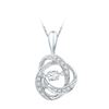 Image 1 : 1/6 CTW Round Diamond Moving Twinkle Solitaire Pendant 10kt White Gold - REF-16W8F