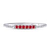 Image 2 : 1/20 CTW Round Ruby Beaded Stackable Ring 10kt White Gold - REF-7N5Y