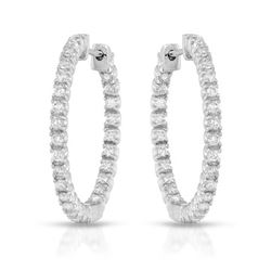 1.12 CTW Diamond Earrings 14K White Gold - REF-73H9M