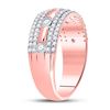 Image 2 : 1/2 CTW Round Diamond Anniversary Ring 10kt Rose Gold - REF-39W6F