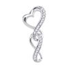 Image 1 : 1/20 CTW Round Diamond Heart Infinity Pendant 10kt White Gold - REF-7R5H