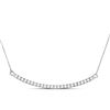 Image 1 : 1 CTW Round Diamond Curved Single Row Bar Necklace 14kt White Gold - REF-77R9H