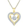 Image 1 : 1/4 CTW Round Moving Twinkle Diamond Heart Outline Pendant 10kt Yellow Gold - REF-24M3A