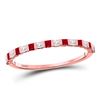 Image 1 : 3/8 CTW Princess Ruby Diamond Alternating Stackable Ring 10kt Rose Gold - REF-16N8Y