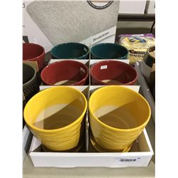 Round Pot Assorted Colors (6 x 6 x 5.9") Lot of 6