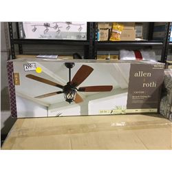 Allen Roth Castine 52" Aged Bronze Finish Ceiling Fan