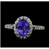 Image 2 : 2.71 ctw Tanzanite and Diamond Ring - 14KT White Gold