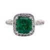 Image 1 : 2.38 ctw Emerald and Diamond Ring - Platinum