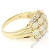 Image 9 : 14kt Yellow Gold 1.80 ctw Oval Cabochon Opal and Round Diamond Wide Band Cluster