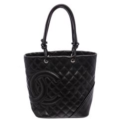 Chanel Black Quilted Leather Small Ligne Cambon Bucket Tote