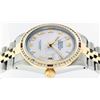 Image 3 : Rolex Mens 2 Tone 14K MOP Roman & Ruby Channel Set Diamond Datejust Wristwatch