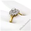 Image 6 : Vintage 18kt White and Yellow Gold Diamond Swirl Flower Cluster Ring