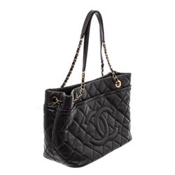 Chanel Black Caviar Leather Timeless Soft Shopper Tote Bag