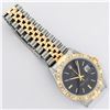 Image 6 : Rolex Mens 2 Tone 14K Black Index Pyramid Diamond Bezel Datejust Wristwatch