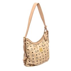 MCM Cream Visetos Coated Canvas Leather Medium Crossbody Bag