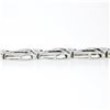 Image 6 : 14K White Gold 2.25 ctw Baguette & Round Diamond Split Open Link Tennis Bracelet