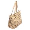 Image 3 : MCM Cream Visetos Coated Canvas Leather Medium Satchel Tote Bag