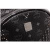 Image 6 : MCM Black Visetos Canvas Leather Medium Studded Backpack