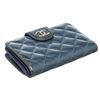 Image 4 : Chanel Blue Quilted Patent Leather Compact Wallet