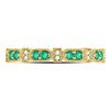 Image 2 : 1/4 CTW Round Emerald Stackable Ring 10kt Yellow Gold - REF-15Y5X