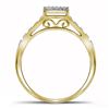 Image 2 : 1/4 CTW Round Diamond Rectangle Cluster Bridal Wedding Engagement Ring 10kt Yellow Gold - REF-24K3R