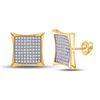 Image 1 : 1/2 CTW Round Diamond Square Earrings 10kt Yellow Gold - REF-18T3K