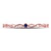 Image 2 : 0.01 CTW Round Blue Sapphire Milgrain Stackable Ring 10kt Rose Gold - REF-8H4W