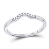Image 1 : 1/20 CTW Round Diamond Contoured Solitaire Enhancer Wedding Ring 10kt White Gold - REF-9A3N