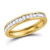 Image 1 : 1/4 CTW Machine Set Round Diamond Wedding Anniversary Ring 14kt Yellow Gold - REF-24F3M