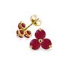 Image 1 : Genuine 1.50 ctw Ruby Earrings 14KT Yellow Gold - REF-22K2V