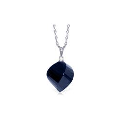 Genuine 15.3 ctw Sapphire & Diamond Necklace 14KT White Gold - REF-31Y4F