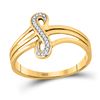 Image 1 : 1/20 CTW Round Diamond Vertical Infinity Strand Ring 10kt Yellow Gold - REF-11K9R