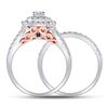 Image 3 : 1 & 1/4 CTW Round Diamond Bridal Wedding Engagement Ring 14kt Two-tone Gold - REF-143F9M