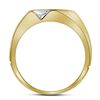 Image 2 : 1/2 CTW Mens Round Diamond Diagonal 3 Row Fashion Ring 10kt Two-tone Gold - REF-35X9T