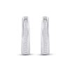Image 2 : 1/2 CTW Baguette Channel-set Diamond Hoop Earrings 10kt White Gold - REF-30N3Y
