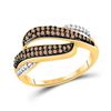 Image 1 : 1/3 CTW Round Brown Diamond Ring 10kt Yellow Gold - REF-15R5H