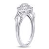 Image 3 : 1/5 CTW Round Diamond Cluster Split-shank XO Ring 10kt White Gold - REF-21K5R