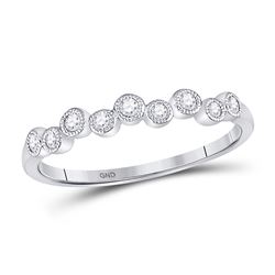 1/8 CTW Round Diamond Stackable Ring 10kt White Gold - REF-13R2H