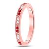 Image 3 : 1/4 CTW Round Ruby Diamond Milgrain Stackable Ring 10kt Rose Gold - REF-18Y3X