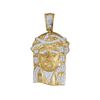 Image 1 : 3/8 CTW Mens Round Diamond Jesus Face Charm Pendant 10kt Yellow Gold - REF-57H5W