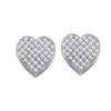 Image 1 : 1/10 CTW Round Diamond Heart Cluster Screwback Earrings 10kt White Gold - REF-8W4F