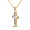 Image 2 : 1/6 CTW Round Diamond Cross Pendant 10kt Yellow Gold - REF-13T2K