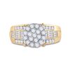 Image 2 : 1 CTW Round Diamond Cluster Bridal Wedding Engagement Ring 10kt Yellow Gold - REF-57W3F