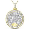 Image 1 : 7/8 CTW Mens Round Diamond King Crown Charm Pendant 10kt Yellow Gold - REF-57K5R