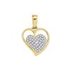 Image 1 : 1/10 CTW Round Diamond Heart Milgrain Pendant 10kt Yellow Gold - REF-9Y6X