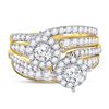 Image 2 : 1 & 3/4 CTW Round Diamond 2-Stone Bridal Wedding Engagement Ring 14kt Yellow Gold - REF-164W3F